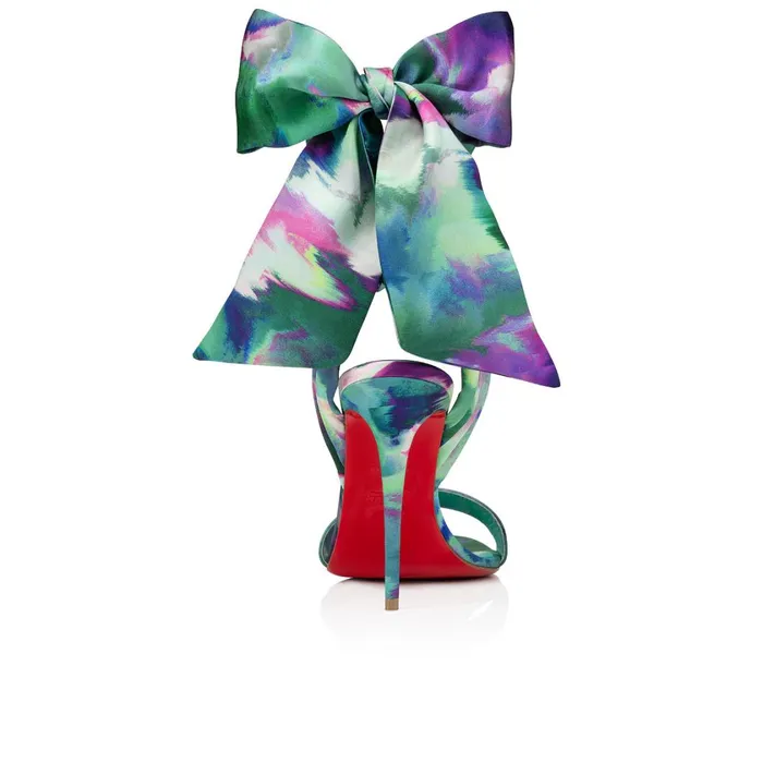 Women Sandale Du Dsert 100 Mm Sandals 8211 Crepe Satin Melancholia Print 8211 Multicolor Multicolor Christian Louboutin Sandals and Slides
