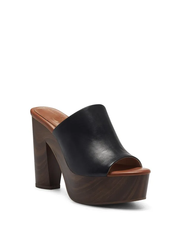 Women Sandals Jessica Simpson Shelbie Platform Slide In Black Black