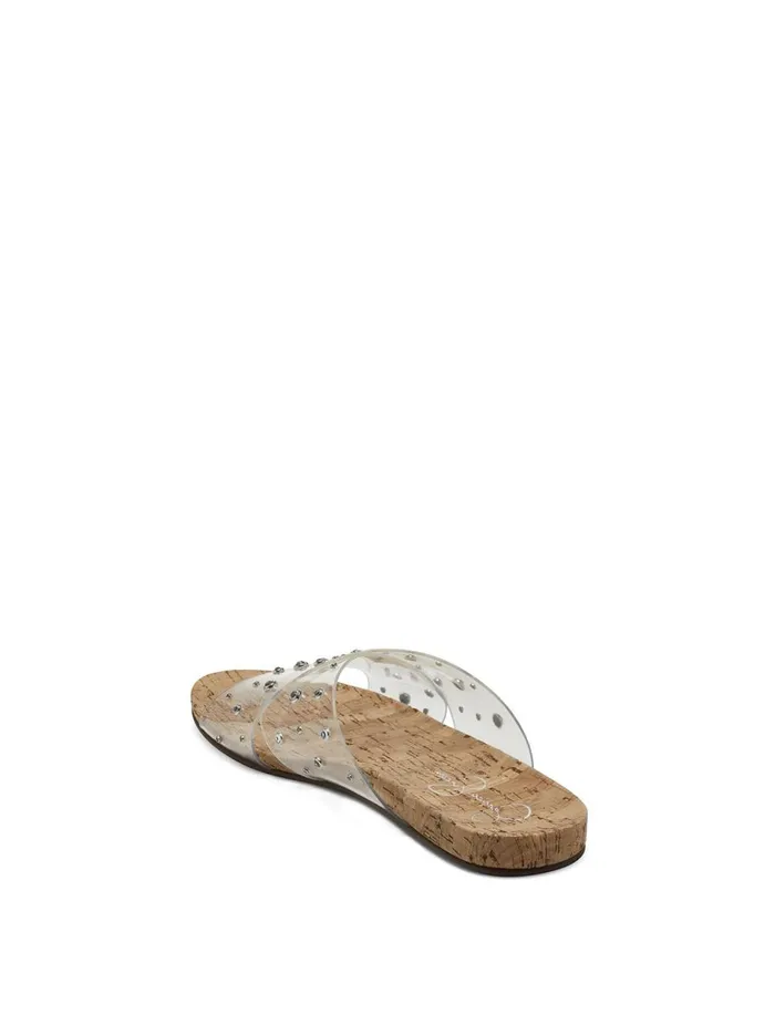 Women Sandals Jessica Simpson Tislie Slide In Clear Clear And Clear Stones