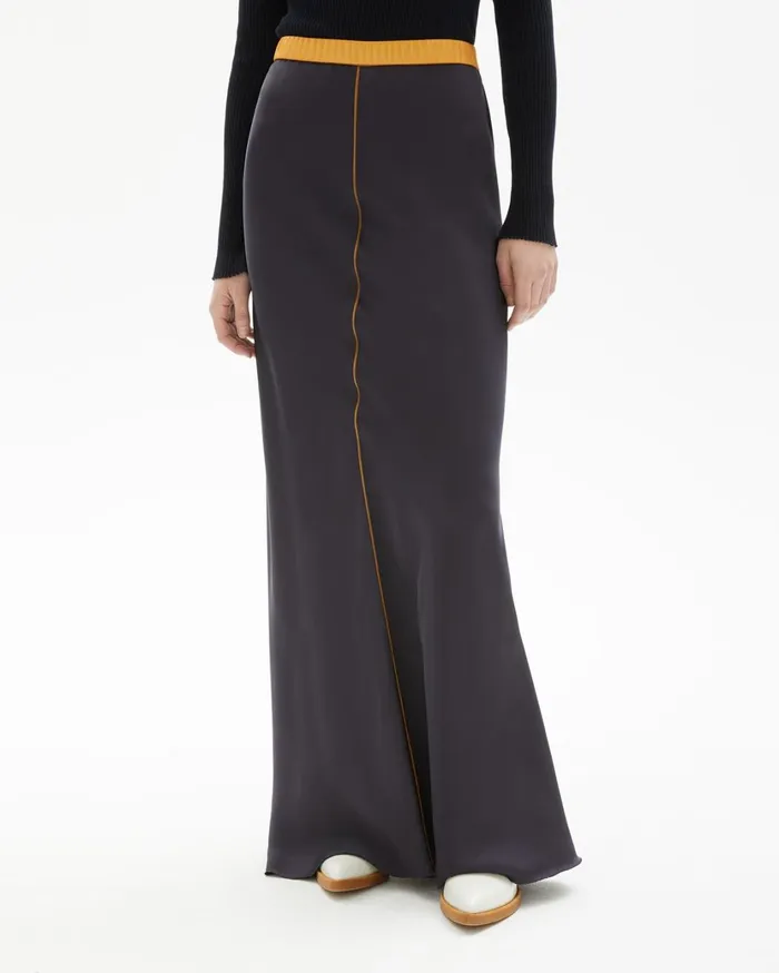 Women Satin Slip Skirt Ink Helmut Lang Dresses and Skirts