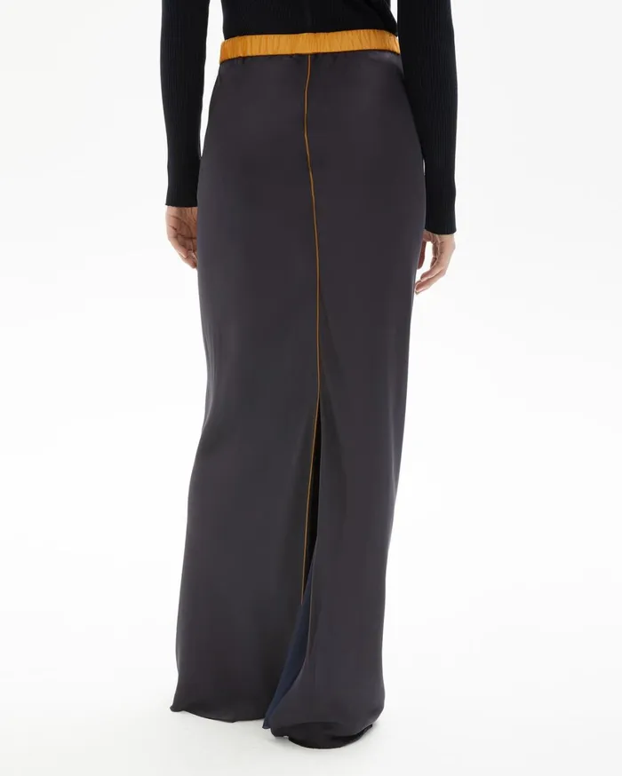 Women Satin Slip Skirt Ink Helmut Lang Dresses and Skirts