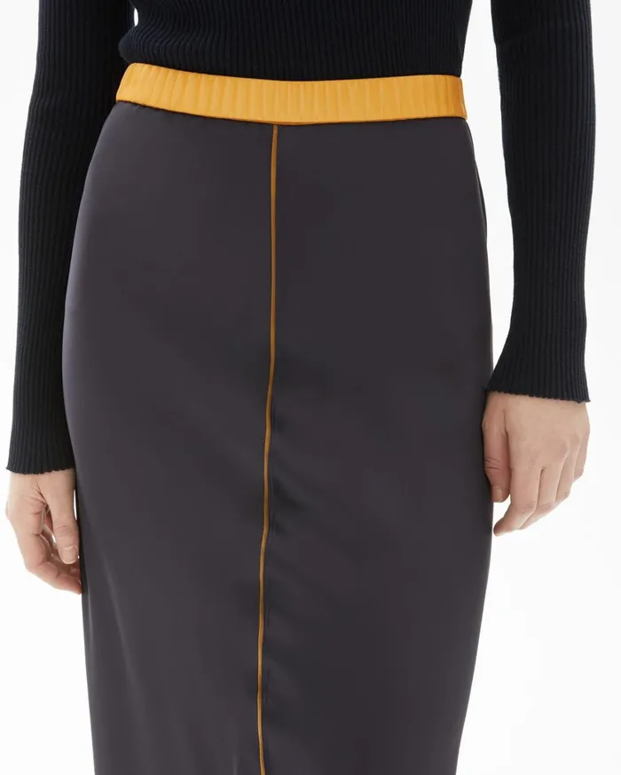 Women Satin Slip Skirt Ink Helmut Lang Dresses and Skirts