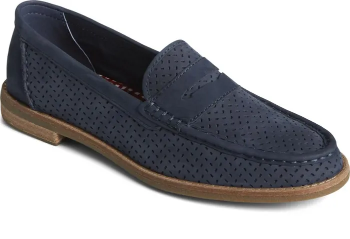 Women Seaport Perforated Penny Loafer Navy Sperry Sneakers Women Seaport Perforated Penny Loafer Navy Sperry Sneakers