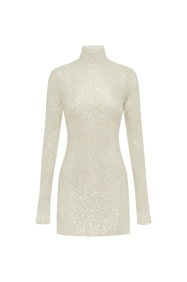 Women Sequin Dresses Runaway The Label CHLOE MINI DRESS Champagne