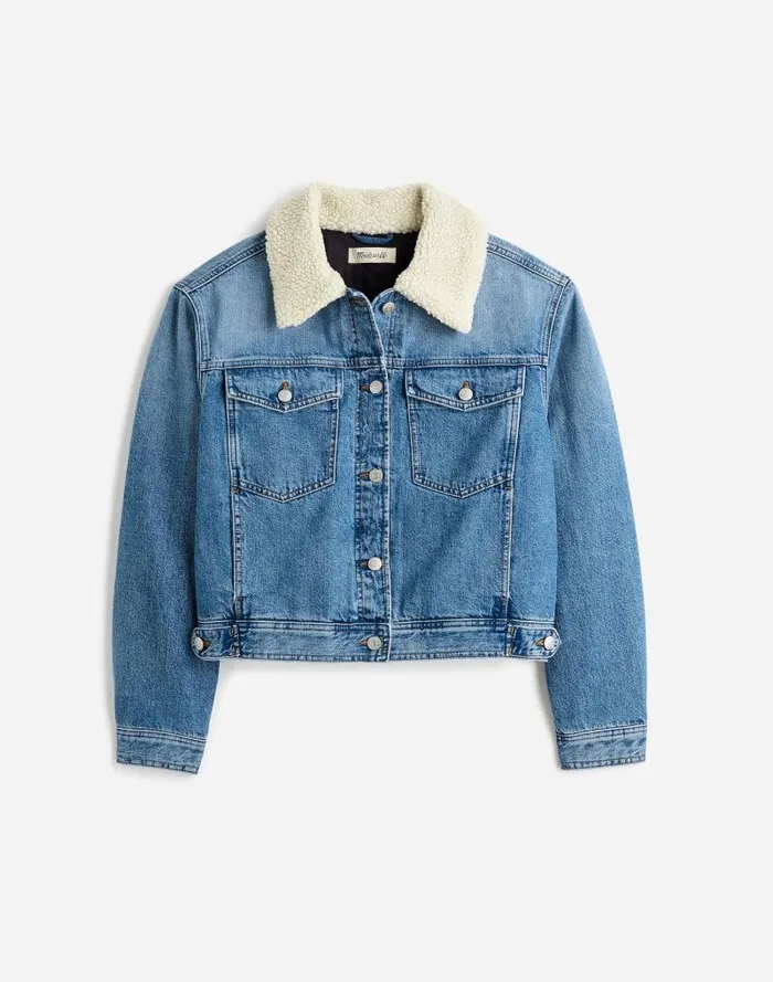 Women SherpaCollar Jean Jacket In Lanesboro Wash Lanesboro Wash Madewell Coats Jackets