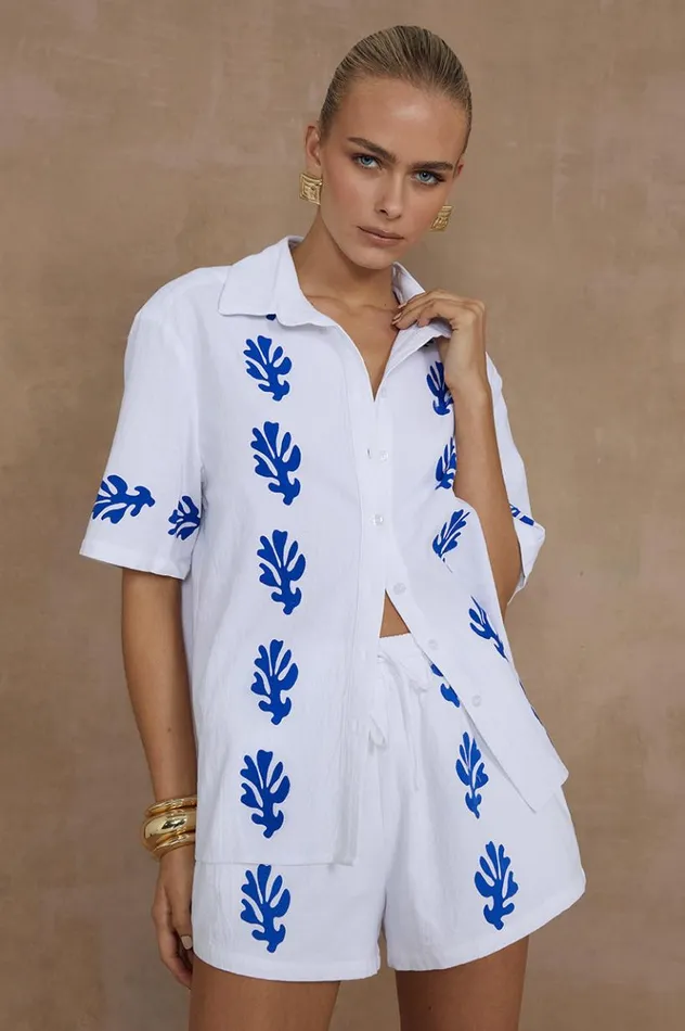 Women Shirts and Blouses Runaway The Label AMALIA SHIRT Whiteblue