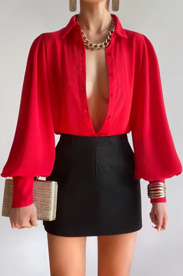 Women Shirts and Blouses Runaway The Label FLEETWOOD BLOUSE Red