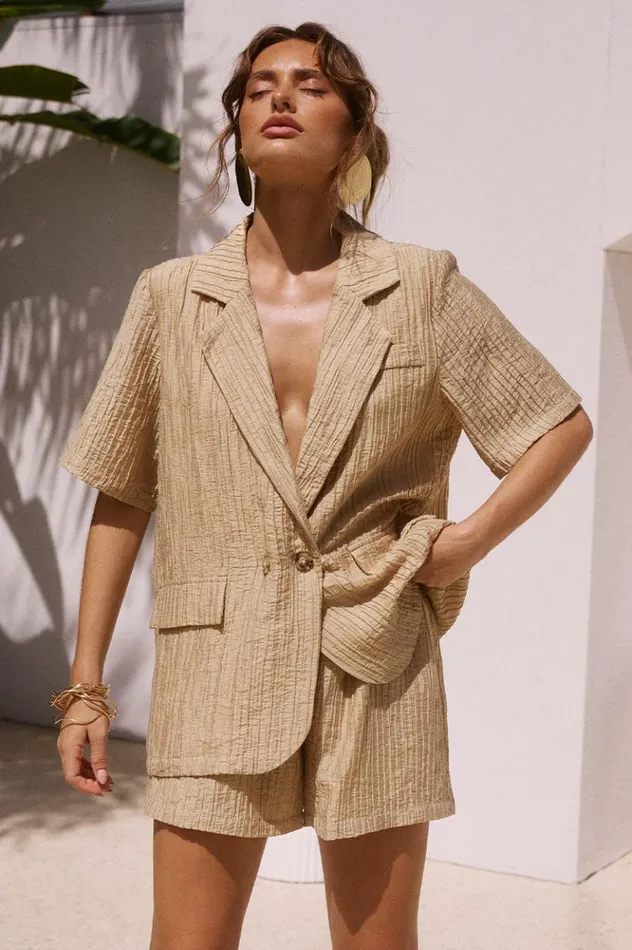 Women Shirts and Blouses Runaway The Label LOTUS SHIRT Sand