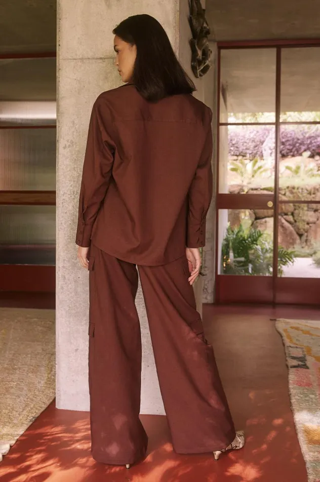 Women Shirts and Blouses Runaway The Label PICCILO SHIRT Chocolate