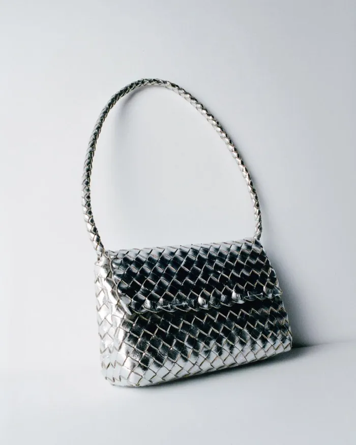 Women Shoulder Bags Loeffler Randall Billie Silver Leather Shoulder Bag Women Shoulder Bags Loeffler Randall Billie Silver Leather Shoulder Bag