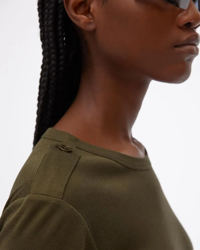 Women Silk Rib Dress Sage Helmut Lang Dresses