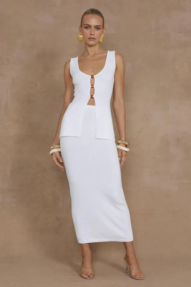 Women Skirts Runaway The Label NADINA MIDI SKIRT White