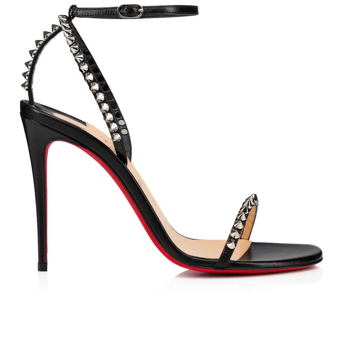 Women So Me 100 Mm Sandals 8211 Leather 8211 Black Black Christian Louboutin Sandals and Slides