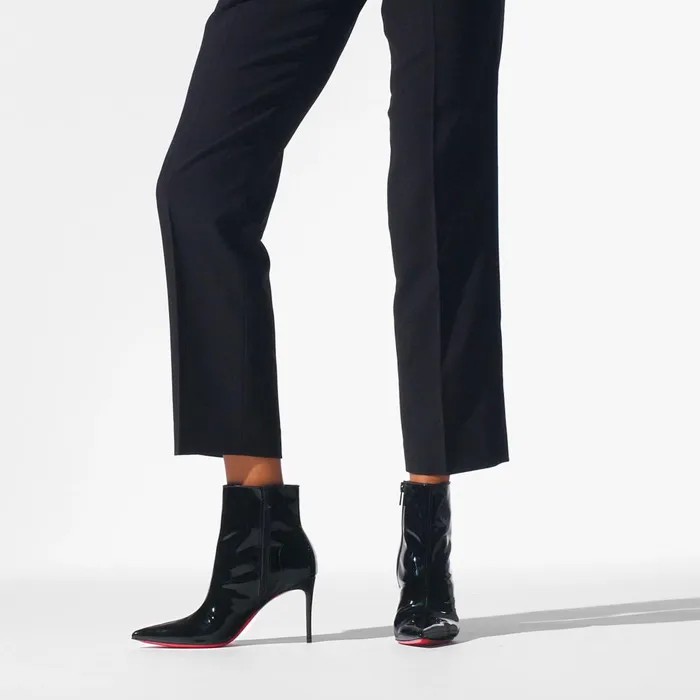 Women Sporty Kate Booty 85 Mm Pumps 8211 Soft Patent Calf Leather 8211 Black Black Christian Louboutin Ankle Boots