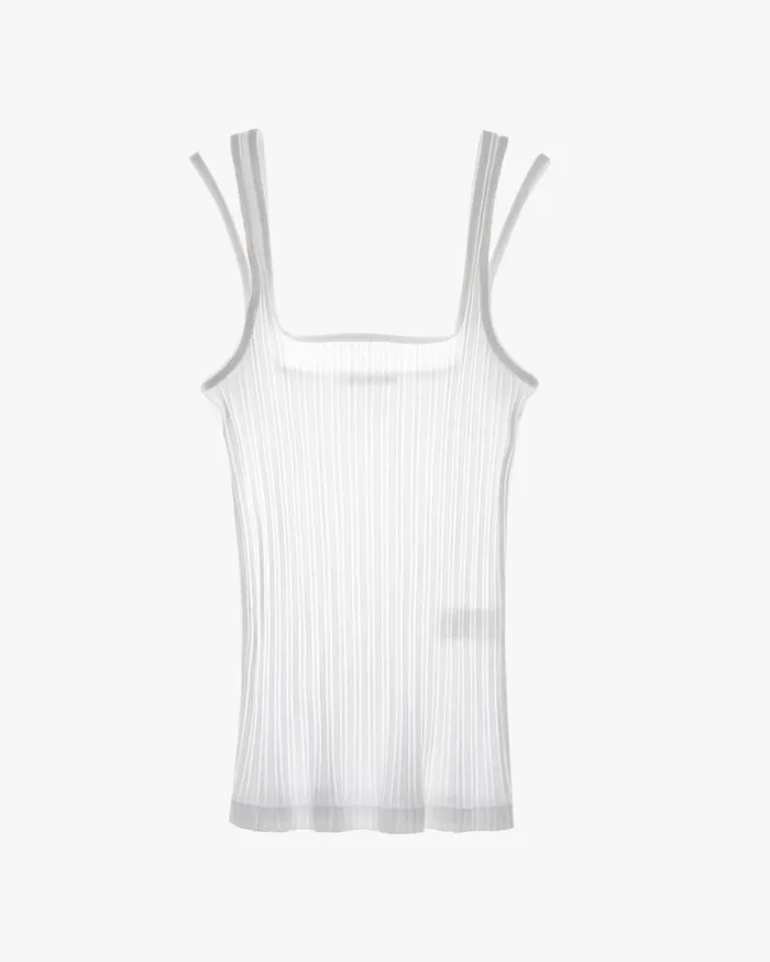 Women SquareNeck Tank White Helmut Lang Tops