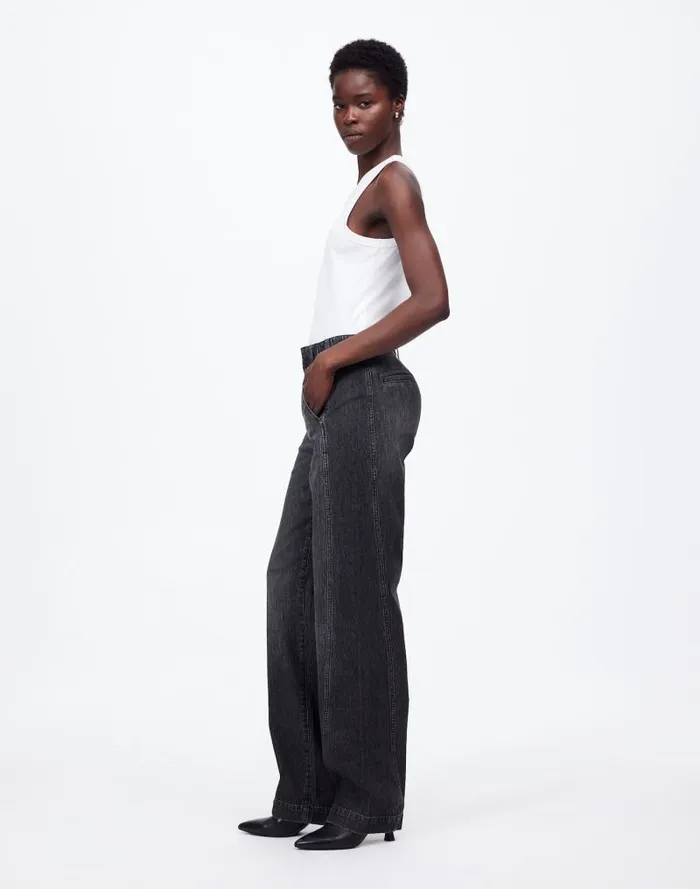 Women Tapered Denim Trousers In Robles Wash Robles Wash Madewell Jeans