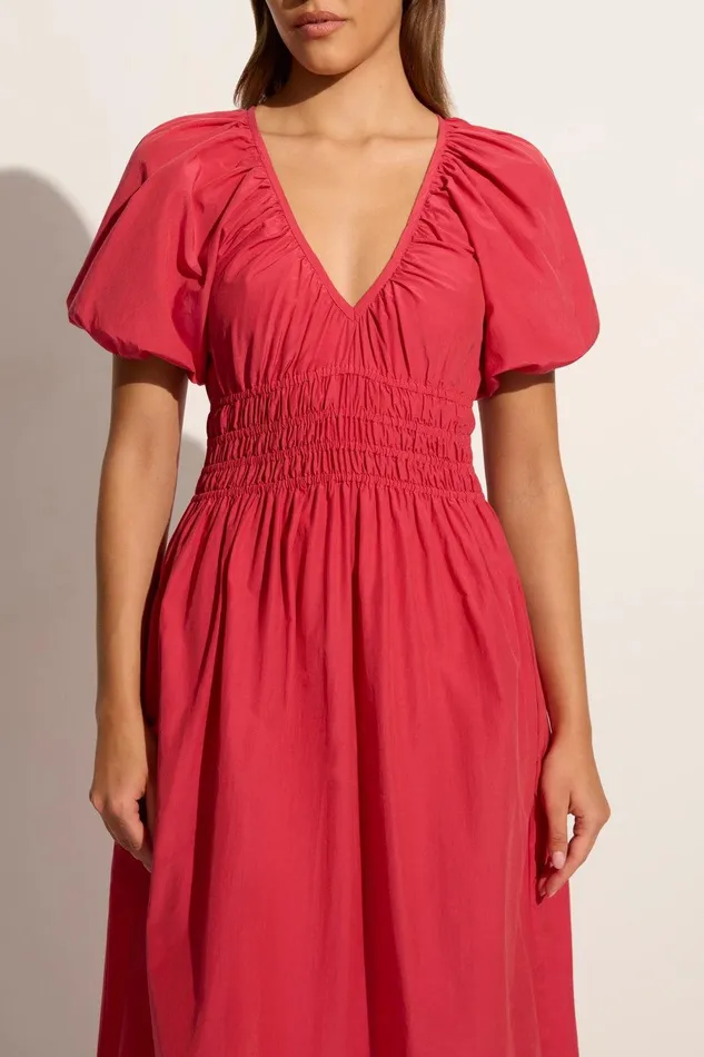 Women Teatro Midi Dress Crimson 8211 Final Sale Faithfull The Brand Dresses Women Teatro Midi Dress Crimson 8211 Final Sale Faithfull The Brand Dresses