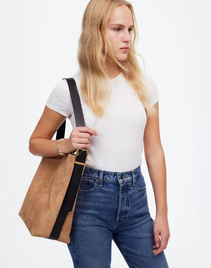Women The Essential Bucket Tote Cumin Multi Madewell Bags