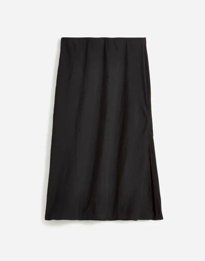 Women The Layton Midi Slip Skirt True Black Madewell Skirts