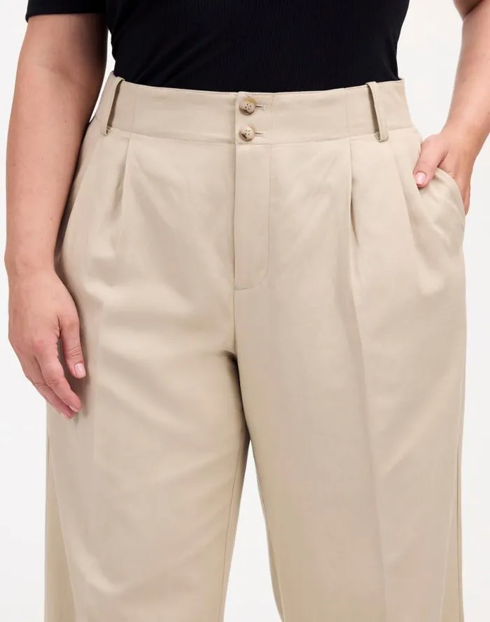 Women The Plus Harlow WideLeg Pant In Drapey Twill Vintage Khaki Madewell Pants